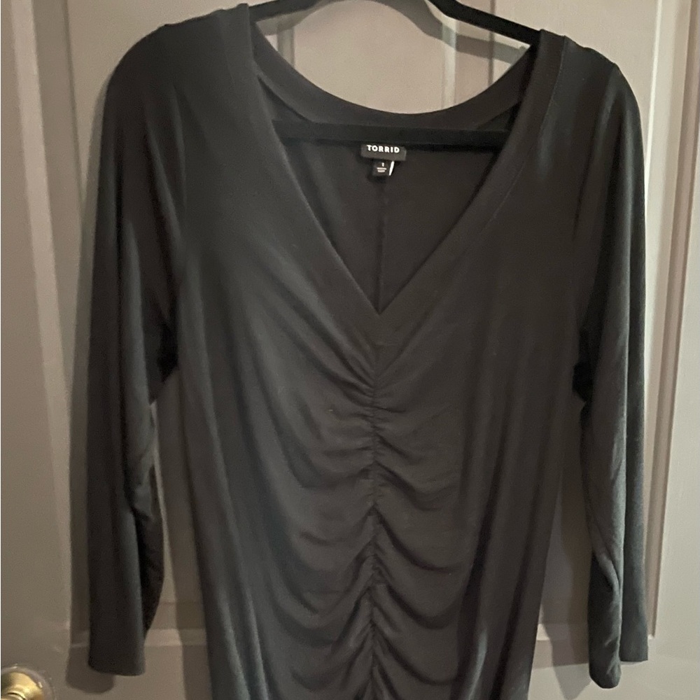 Torrid Green Long Sleeve V-Neck Sheath Dress